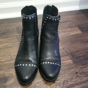 Steve Madden Black Ankle Boots with Silver Studs